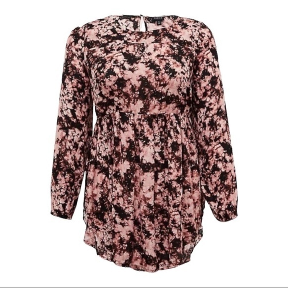 TORRID PINK TIE-DYE GAUZE BABYDOLL TUNIC